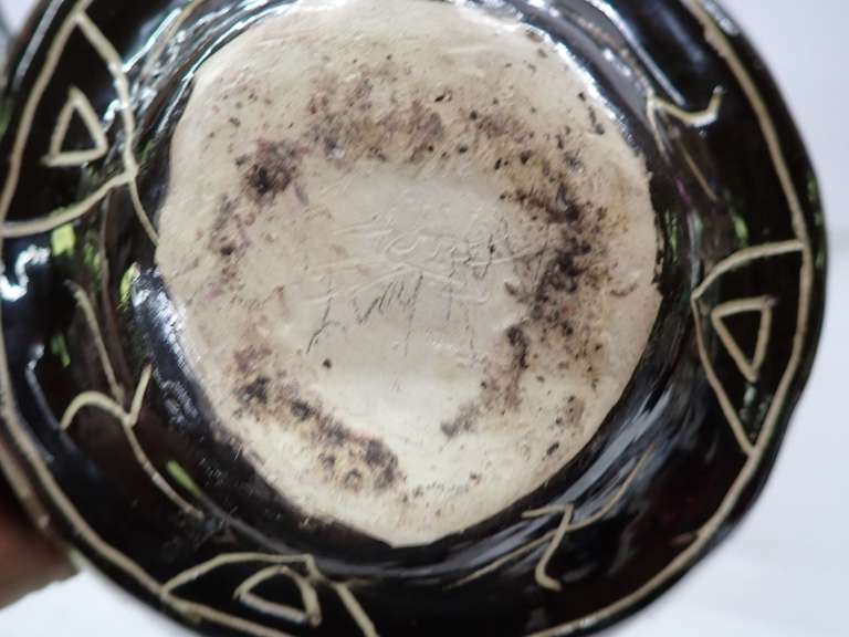 Handmade Pottery Bowl with Markings