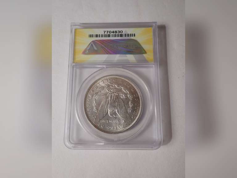 1890 MORGAN SILVER DOLLAR COIN - ANACS MS63
