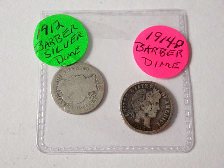 1912 & 1914-D BARBER DIMES
