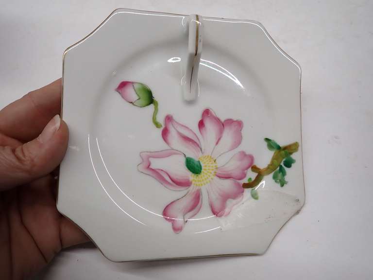 Floral Decorated Mug Set with Decorative Tray - Made in Occupied Japan