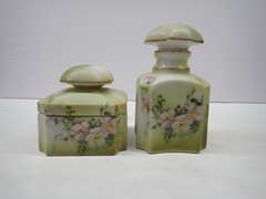 Hand Painted Nippon Trinket Box and Decanter