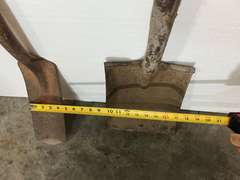 Shovels, includes a garden spade and a flat shovel, see pictures for details.