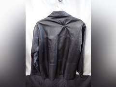 Men's Black Leather Jacket, Size Large