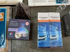 Mystery lot of assorted household goods to include return vent cover, fasteners, alarm clock projector, floor register, and much more. See pictures for details.