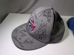TEAM AUTOGRAPHED MACON MAYHEM CAP AND UNSIGNED MACON MAYHEM CAP