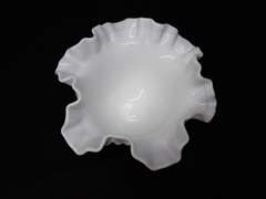 Fenton Milk Glass Hobnail Ruffled Bowl