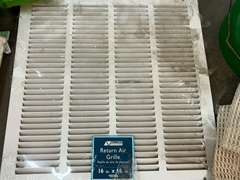Mystery lot of assorted household goods to include return vent cover, fasteners, alarm clock projector, floor register, and much more. See pictures for details.