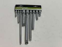 Pittsburgh nine piece wobble socket extensions, see pictures for details.