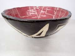 Handmade Pottery Bowl with Markings