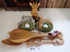 Safari Theme Decor and Utensil Lot