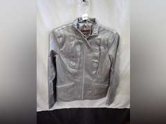 Bradley Bayou Silver Leather Jacket - XS