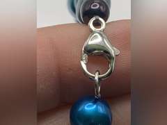 HONORA MULTI SHAPE SHADES OF BLUE CULTURED FRESHWATER PEARL NECKLACE 34" LONG WITH 925 STERLING CLASP (NAVY, SKY BLUE, ROYAL) - CHECKOUT