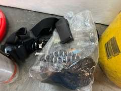 Mystery lot of assorted household goods to include return vent cover, fasteners, alarm clock projector, floor register, and much more. See pictures for details.