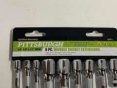 Pittsburgh nine piece wobble socket extensions, see pictures for details.