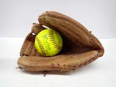 Vintage Ball Glove with Softball
