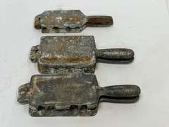 Lead weight fishing molds, set of three, see pictures for details.