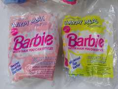 Lot of 5 Factory Sealed 1992 McDonald's Happy Meal Barbie Toys