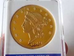 AMERICAN MINT 1849 LIBERTY HEAD DOUBLE EAGLE REPLICA $20 PROOF COIN - SEE PHOTOS FOR DETAILS