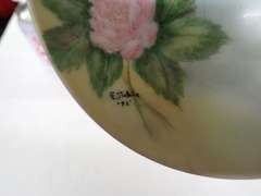 Two Hand Painted Dishes; Butterfly Dish Signed