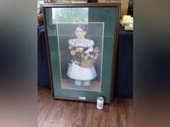 Framed Portrait of a Girl with Flowers