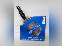 2-Piece Copper Bottom Stainless Steel Skillet Set