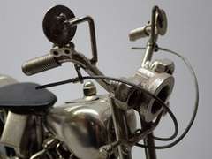 Vintage Metal Motorcycle Sculpture