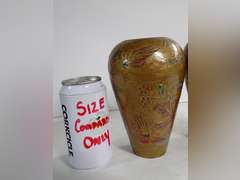 Pair of Floral Decorated Solid Brass Vases - Made in India