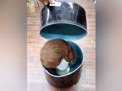 Vintage Hat Box with Wig and Mannequin Head