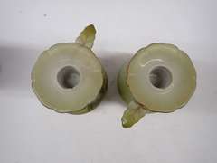 Pair of Nippon Hand-Painted Floral Candle Holders