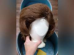 Vintage Hat Box with Wig and Mannequin Head