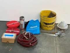 Mystery lot of assorted household goods to include return vent cover, fasteners, alarm clock projector, floor register, and much more. See pictures for details.
