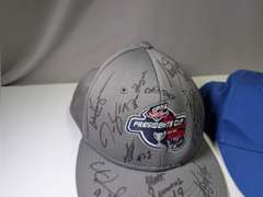 TEAM AUTOGRAPHED MACON MAYHEM CAP AND UNSIGNED MACON MAYHEM CAP