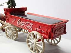 Coca-Cola Cast Iron Horse Drawn Delivery Wagon