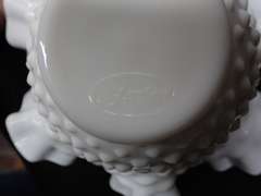 Fenton Milk Glass Hobnail Ruffled Bowl