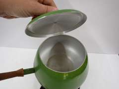 Vintage Green Enamel Fondue Set