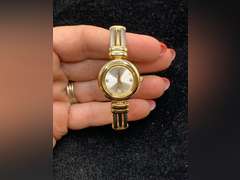 LADIES DMQ MIXED METAL BRACELET WATCH WITH 4 CZ'S ON FACE - CHECKOUT