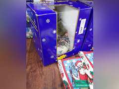 Winter Valley Figurines, Christmas Votive Holder and Santa Towels