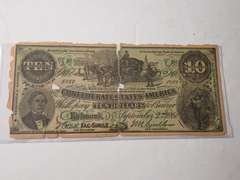 1861 CONFEDERATE STATES OF AMERICA $10 BANK NOTE