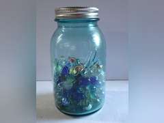 Vintage Ball Perfect Mason Jar Filled with Marbles