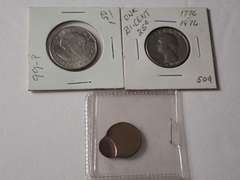 1999 ONE DOLLAR COIN, BICENTENNIAL QUARTER & ERROR PRINT PENNY
