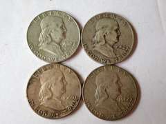 (4) FRANKLIN HALF DOLLAR COINS - 90% SILVER