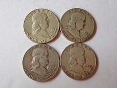 (4) FRANKLIN HALF DOLLAR COINS - 90% SILVER