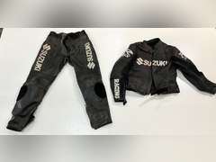 Suzuki racing apparel, jacket and pants, please inspect for size, see pictures for details.