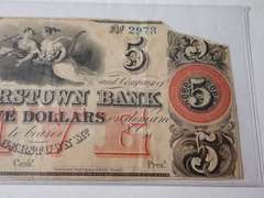 1800s HAGERSTOWN BANK $5 BANK NOTE