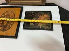Framed artwork, three pieces, includes a signed piece by Milton Fruehauf, see pictures for details.
