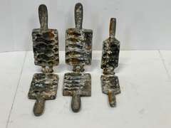 Lead weight fishing molds, set of three, see pictures for details.