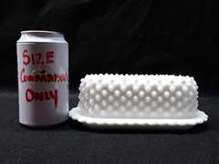 Hobnail Milk Glass Butter Dish and Salt & Pepper Set - Possibly Fenton