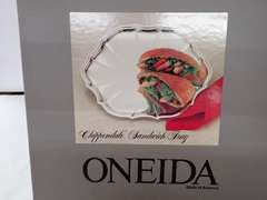 Lot of Oneida Chippendale Sandwich Trays and Irvinware Round Gallery Trays