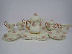 Porcelain Rose Decorated Tea Set