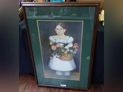 Framed Portrait of a Girl with Flowers